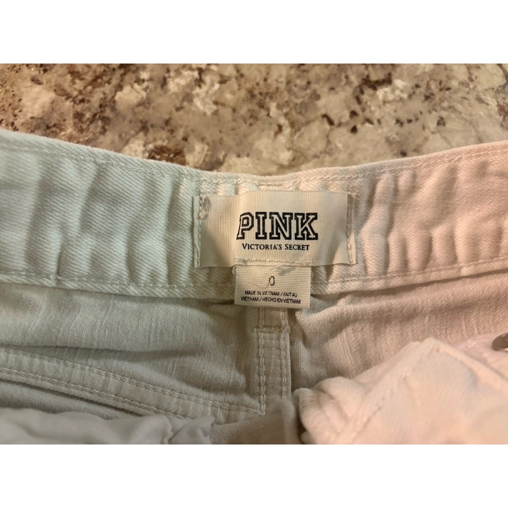 Victoria's Secret PINK Tie Dye Y2K Women's Denim Booty Shorts Purple White SZ 0‎ - Picture 6 of 12